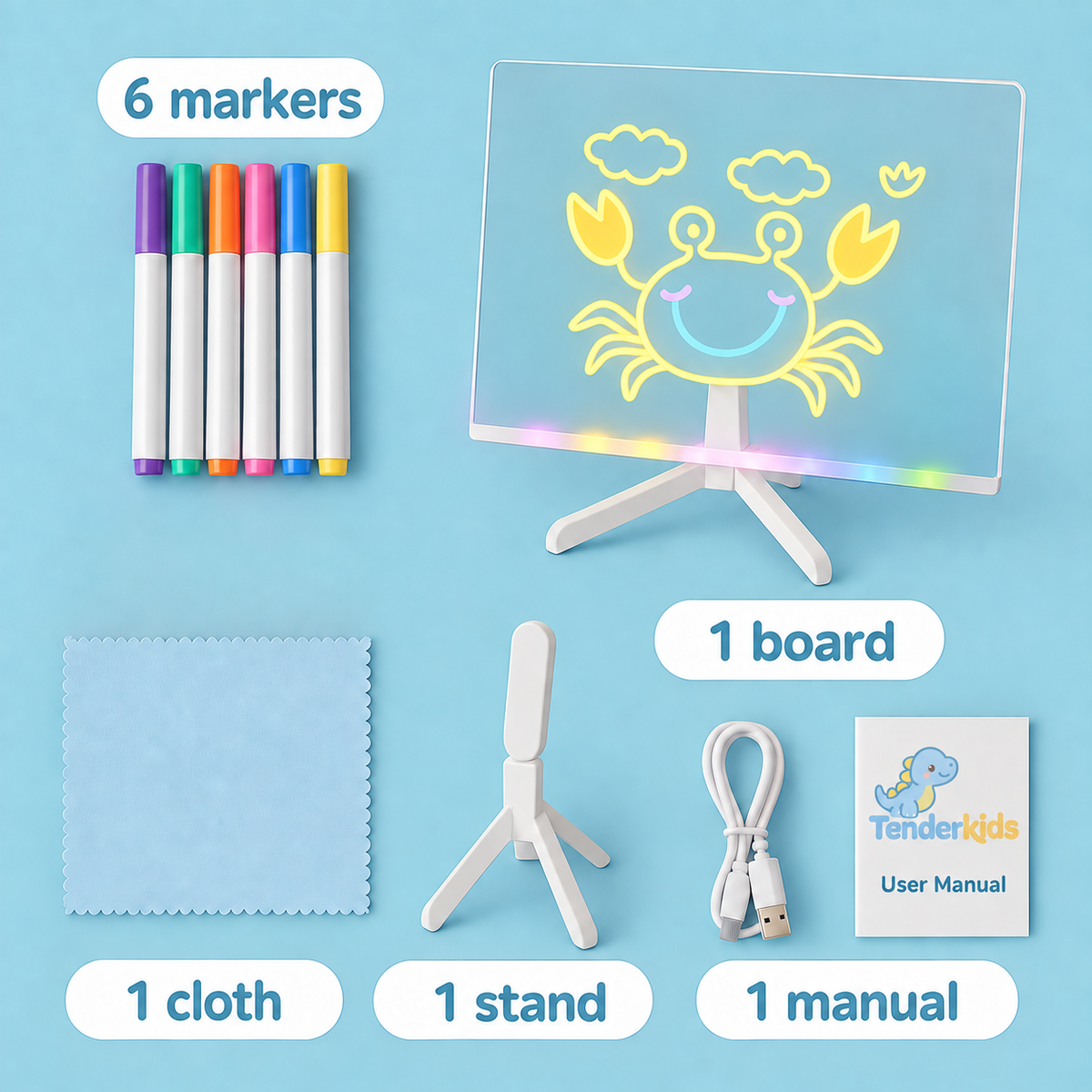 LouLouScreen™ – LED Light-Up Drawing Board for Kids
