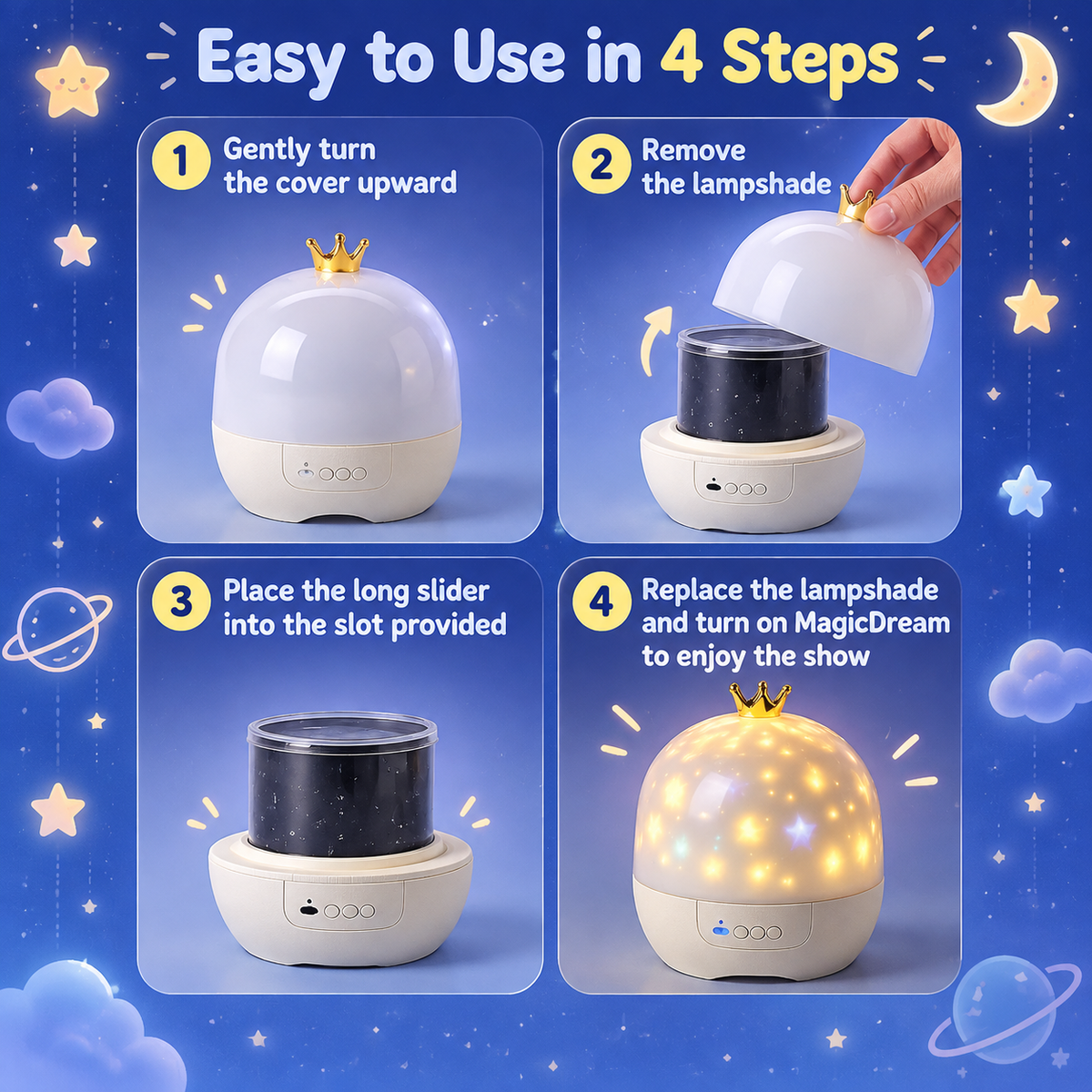 LouLou MagicDream™ – 2-in-1 Night Light & Projector for Kids